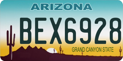 AZ license plate BEX6928