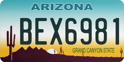 AZ license plate BEX6981