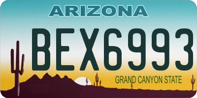 AZ license plate BEX6993