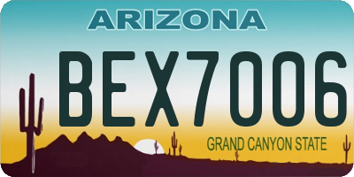 AZ license plate BEX7006