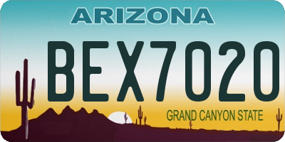 AZ license plate BEX7020