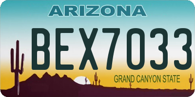 AZ license plate BEX7033