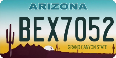 AZ license plate BEX7052