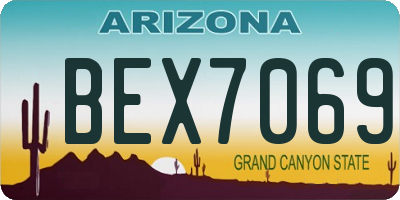 AZ license plate BEX7069