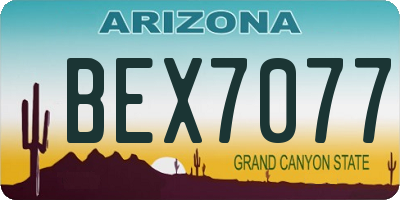 AZ license plate BEX7077
