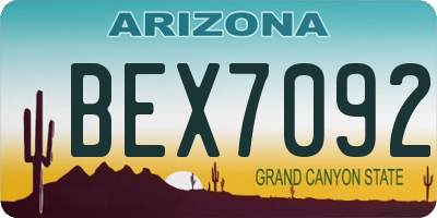 AZ license plate BEX7092