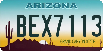 AZ license plate BEX7113