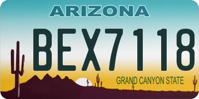 AZ license plate BEX7118