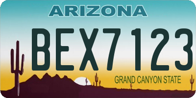 AZ license plate BEX7123