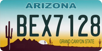 AZ license plate BEX7128