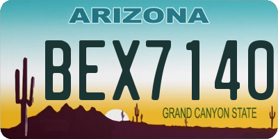 AZ license plate BEX7140