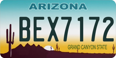 AZ license plate BEX7172