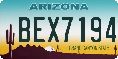 AZ license plate BEX7194