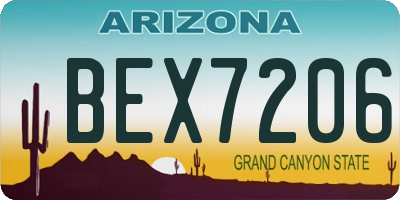 AZ license plate BEX7206