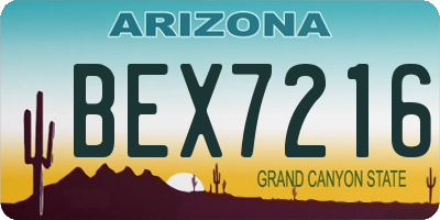 AZ license plate BEX7216