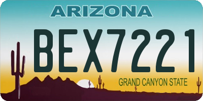 AZ license plate BEX7221