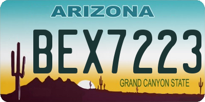 AZ license plate BEX7223