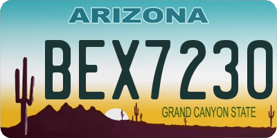 AZ license plate BEX7230