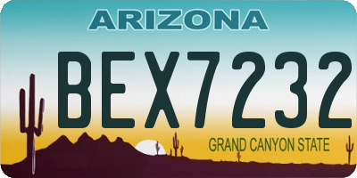 AZ license plate BEX7232