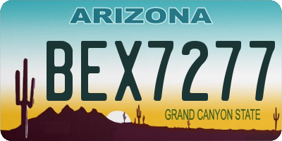 AZ license plate BEX7277