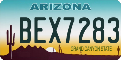 AZ license plate BEX7283