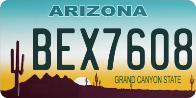 AZ license plate BEX7608