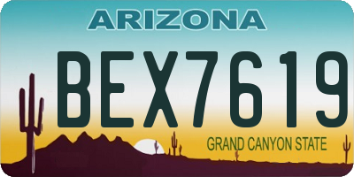 AZ license plate BEX7619