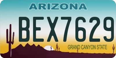 AZ license plate BEX7629