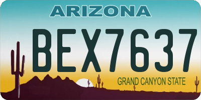 AZ license plate BEX7637