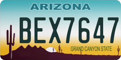 AZ license plate BEX7647