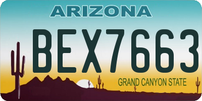 AZ license plate BEX7663