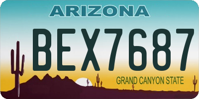 AZ license plate BEX7687