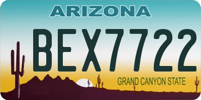AZ license plate BEX7722