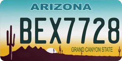 AZ license plate BEX7728