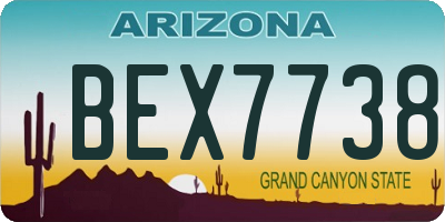 AZ license plate BEX7738