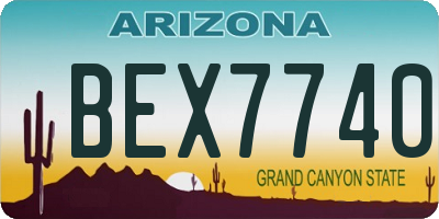 AZ license plate BEX7740