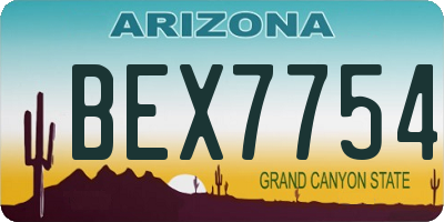 AZ license plate BEX7754