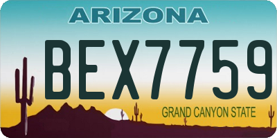 AZ license plate BEX7759