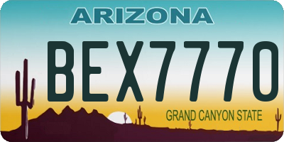 AZ license plate BEX7770