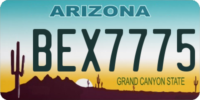 AZ license plate BEX7775
