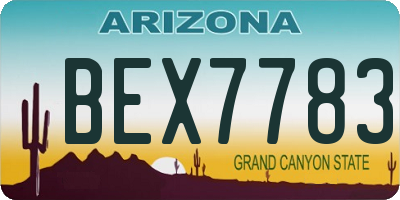 AZ license plate BEX7783
