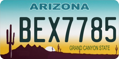 AZ license plate BEX7785