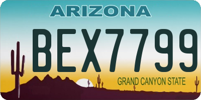 AZ license plate BEX7799