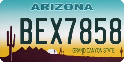 AZ license plate BEX7858