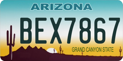 AZ license plate BEX7867