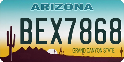 AZ license plate BEX7868