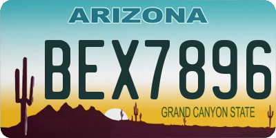 AZ license plate BEX7896