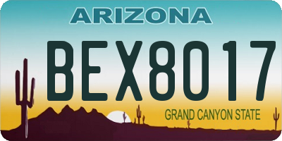 AZ license plate BEX8017