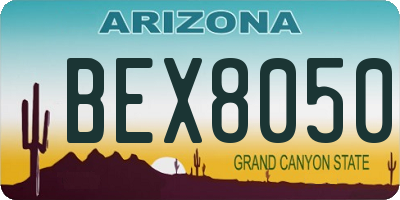 AZ license plate BEX8050