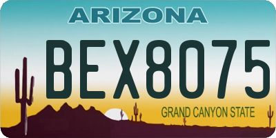 AZ license plate BEX8075